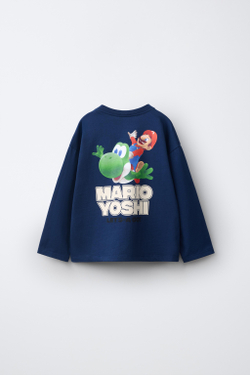ZARA ФУТБОЛКА С ПРИНТОМ MARIO BROS ™ © NINTENDO, СИНИЙ