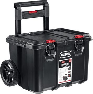 KETER STACKNROLL, 525 х 411 х 560 мм, (21″), пластиковый ящик-тележка на колесах (38397)