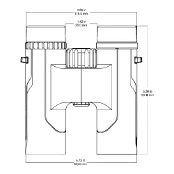 Бинокль Vector Optics Continental 8x32 ED (SCBO-25) - чертеж с габаритными размерами