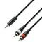 Adam Hall K3YWCC0100 - кабель аудио TRS 3.5 mm stereo - 2 x RCA (M), 1 x 0.22 мм2, 1.0 м, черный