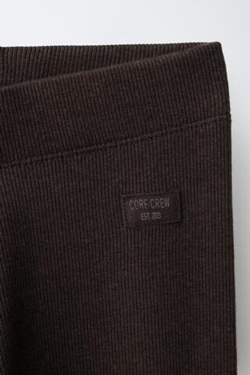 ZARA ЛЕГИНСЫ В РУБЧИК С ЭТИКЕТКОЙ, КОРИЧНЕВЫЙ