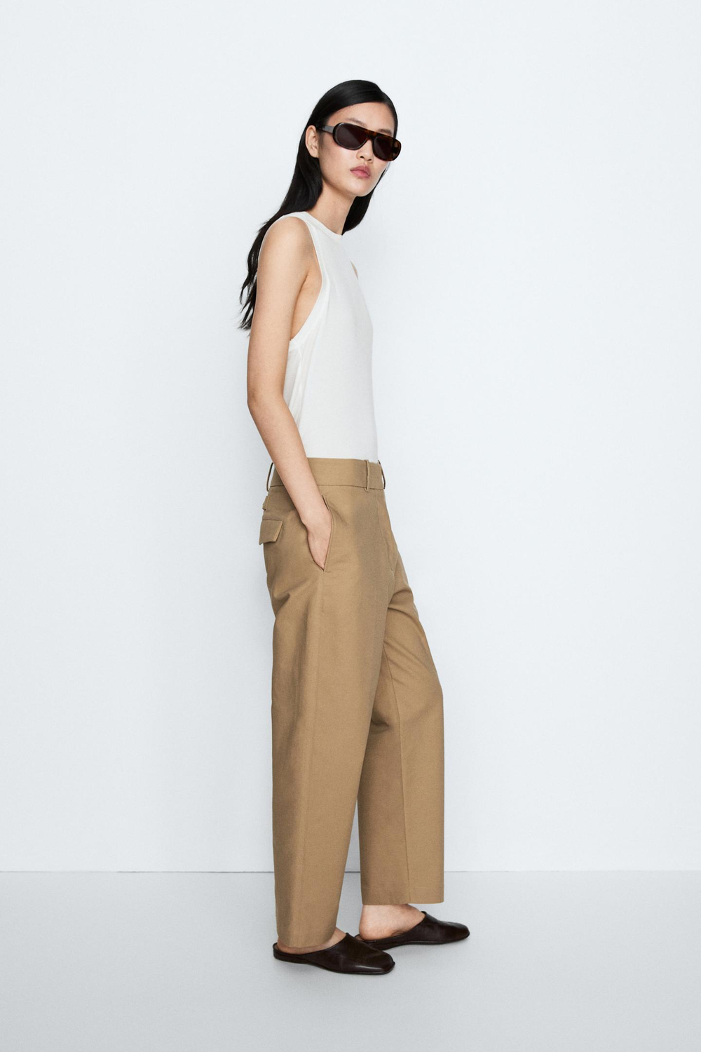 Massimo Dutti Брюки с регулируемой застежкой - STUDIO, верблюжий
