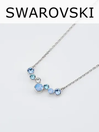 Колье-дуга Эльза с голубыми кристаллами Swarovski