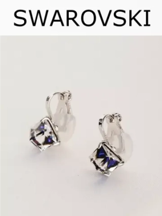 Клипсы Миражи с синими кристаллами Swarovski