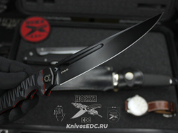 Складной нож НОКС Аватар М Red-Black 334-709404 на подшипниках c клинком из стали D2, рукоять G10