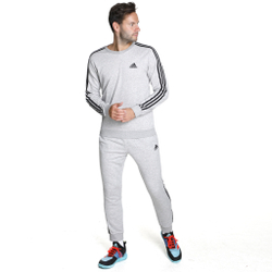 Мужские теннисные штаны adidas 3 Stripes French Terry Cotton-Touch Training Pants Men - Grey