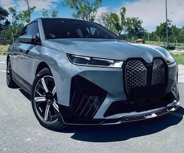 Сплиттер переднего бампера BMW IX 2022-2025 чёрный глянец