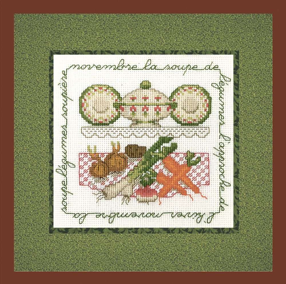 Набор для вышивания нитками Le Bonheur des Dames, La Soupe De Legumes (Овощной суп), 11х12 см Набор для вышивания нитками Le Bonheur des Dames, La Soupe De Legumes (Овощной суп), 11х12 см