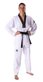 Taekwondo uniform Premiere Plus black lapel - WT recognized