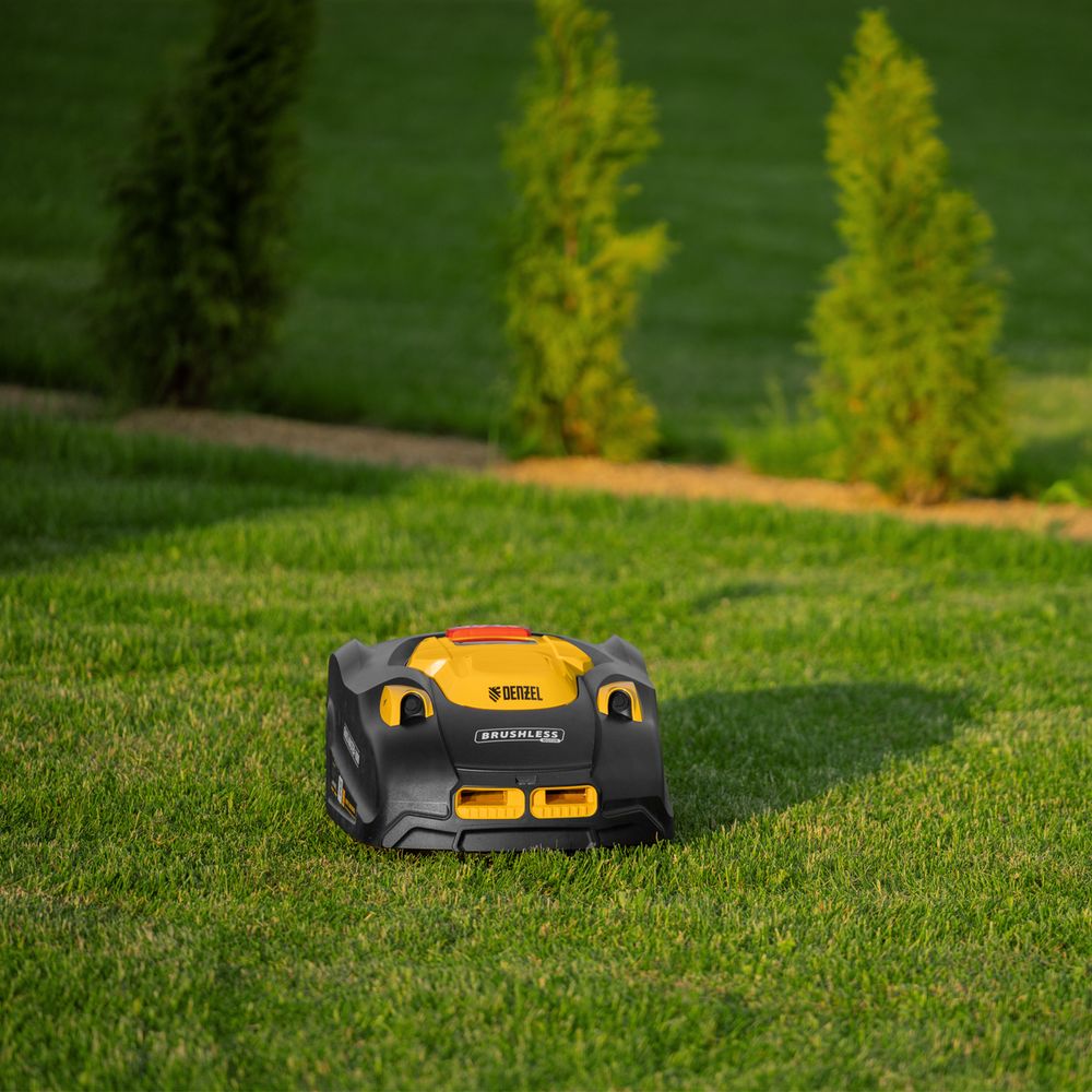 Робот-газонокосилка Grass Master 1000 1000м², 3Ач, 28V, LCD дисплей, Denzel