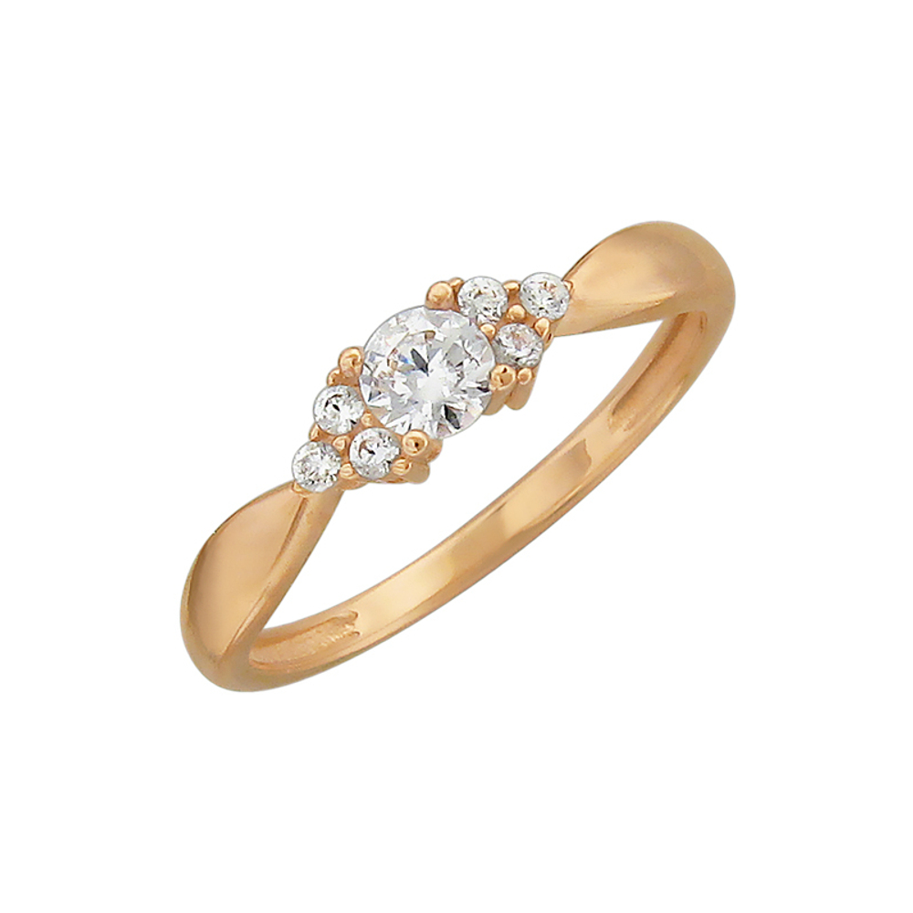 Кольцо с кристаллом Swarovski из красного золота 585 пробы JA-R-1К119307