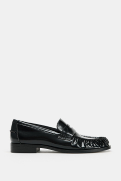 ZARA ЛАКИРОВАННЫЕ ЛОФЕРЫ, ЧЕРНЫЙ