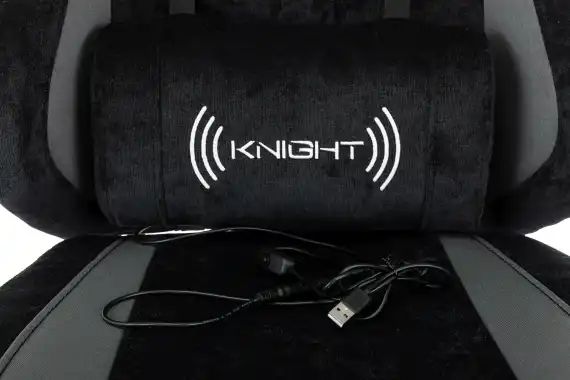 Кресло игровое Knight Custom/F черный/серый с подголов. крестов. пластик подст.для ног