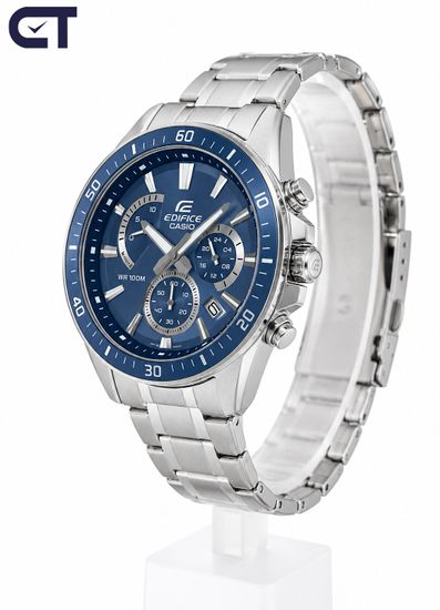 CASIO EFR-552D-2AVUDF EDIFICE мужские наручные часы — стальной хронограф с синим циферблатом