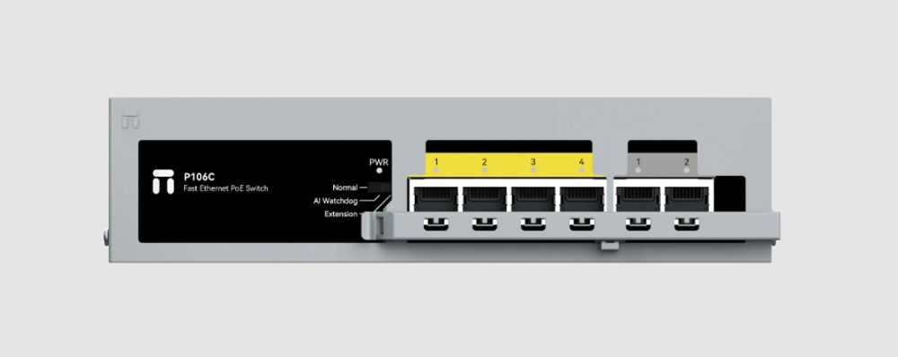 Неуправляемый PoE коммутатор Fast Ethernet NETIS P106C, 4 порта 100 Мбит/с PoE+ , 2 порта 100 Мбит/с RJ45 Uplink, БП 65 Вт