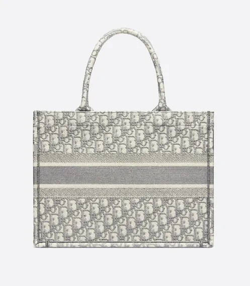 Сумка Dior Book Tote, модель маленького формата белый/серый
