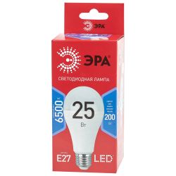 Лампа светодиодная ЭРА RED LINE LED A65-25W-865-E27 R 25Вт груша холодный дневной свет Е27 | Лампы cветодиодные Груша (A)