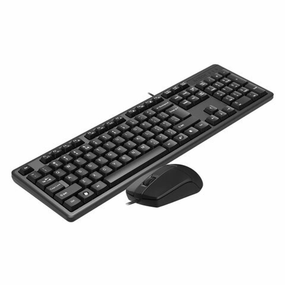 Набор проводной A4TECH KK-3330, USB, клавиатура 104 клавиши, мышь 2 кнопки + 1 кнопка-колесо, черная, 1530249