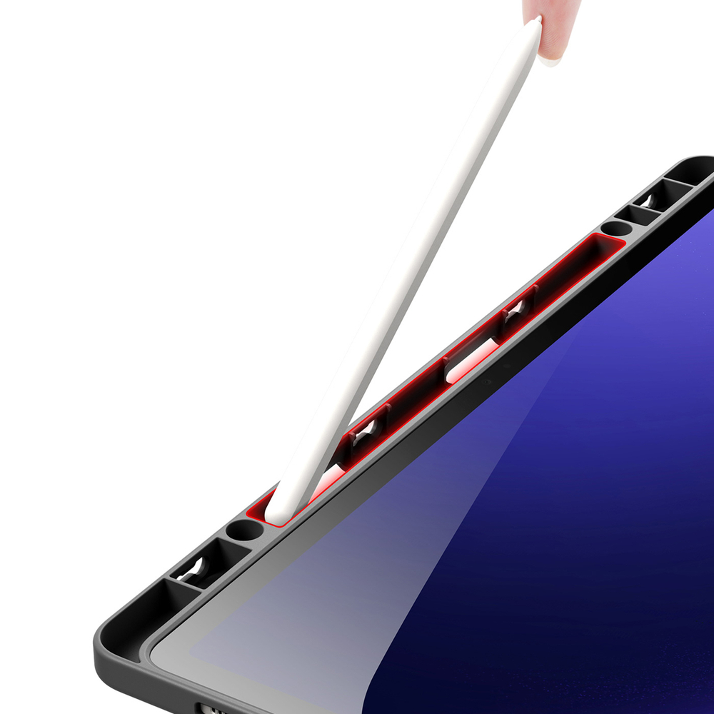 Чехол книжка серого цвета от Dux Ducis для Samsung Tab S10+, S9+, S9 FE+, серия Magi Series Case, с держателем Pencil и функцией автоматического перехода в спящий режим