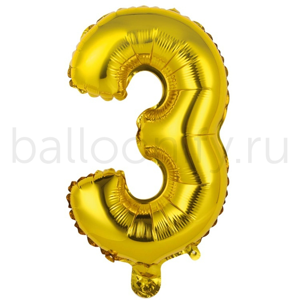 Фольгированная фигура, Буква З 35 см Gold