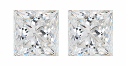 Ограненный синтетический алмаз принцесса (пара) 2.12 ct
