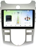 Магнитола для KIA Cerato 2 2008-2013 (климат, рамка серебро) - Teyes CC4L-DTS монитор 9" IPS, Android 14, Быстрая, Snapdragon 662, CarPlay, 4G SIM-слот