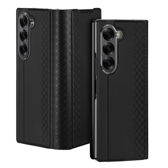 Чехол черного цвета с премиальной искусственной кожи от Dux Ducis для Samsung Galaxy Z Fold 6, серия Bril Series Case