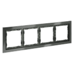 Рамка стеклянная на 4 поста, (титан, стекло) Voltum S70 VLS110406