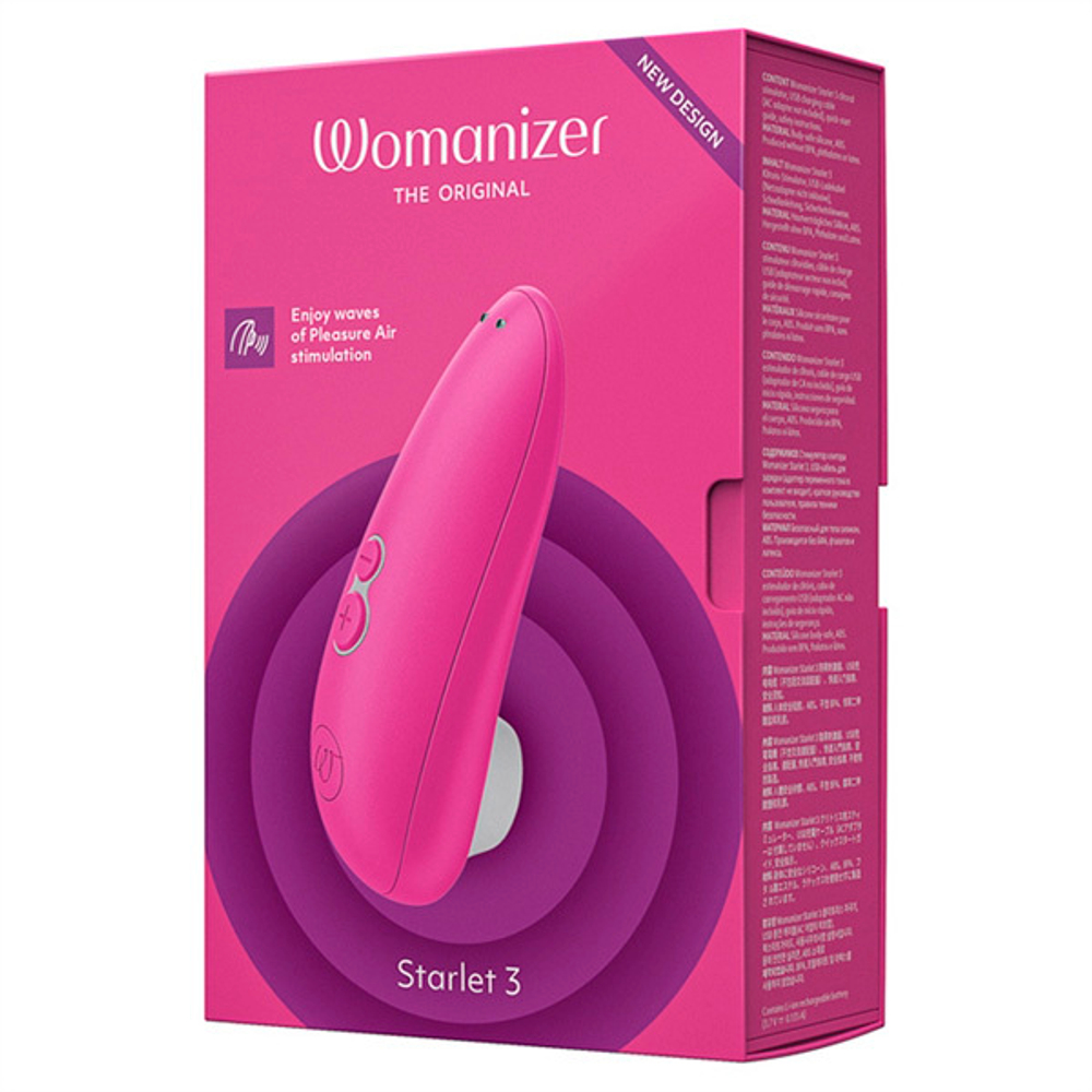 Розовый бесконтактный клиторальный стимулятор 11,7см Womanizer Starlet 3 Pink WZ231SGD