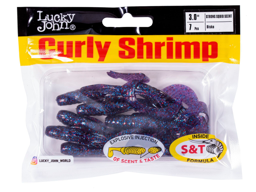 Твистеры съедоб. искусст.  LJ Pro Series Curly Shrimp 3,0in (07.62)/S63 10шт.