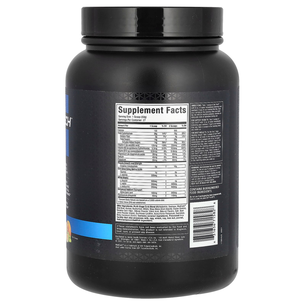 MuscleTech, Cell Tech, креатин, пунш из тропических цитрусов, 1,36 кг (3 фунта)