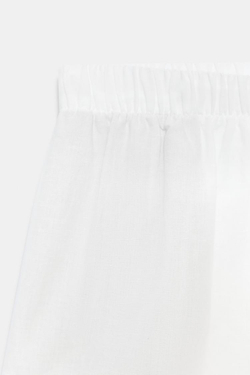 ZARA ШОРТЫ С ВЫШИВКОЙ ИЗ ЛЬНА — ZW COLLECTION, ЖЕЛТОВАТО-БЕЛЫЙ