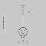 Подвесной светодиодный светильник Maytoni Paparazzi MOD407PL-L12B3K1