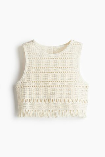 Топ без рукавов в стиле вязания крючком - H&M