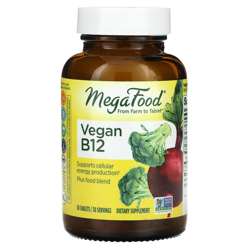 MegaFood, веганский витамин B12, 30 таблеток