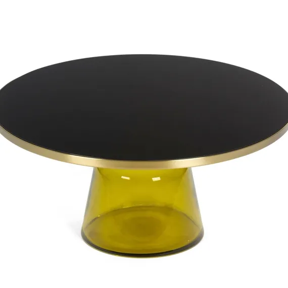 Кофейный стол Vaso Glass Ø75х38 см, желтый