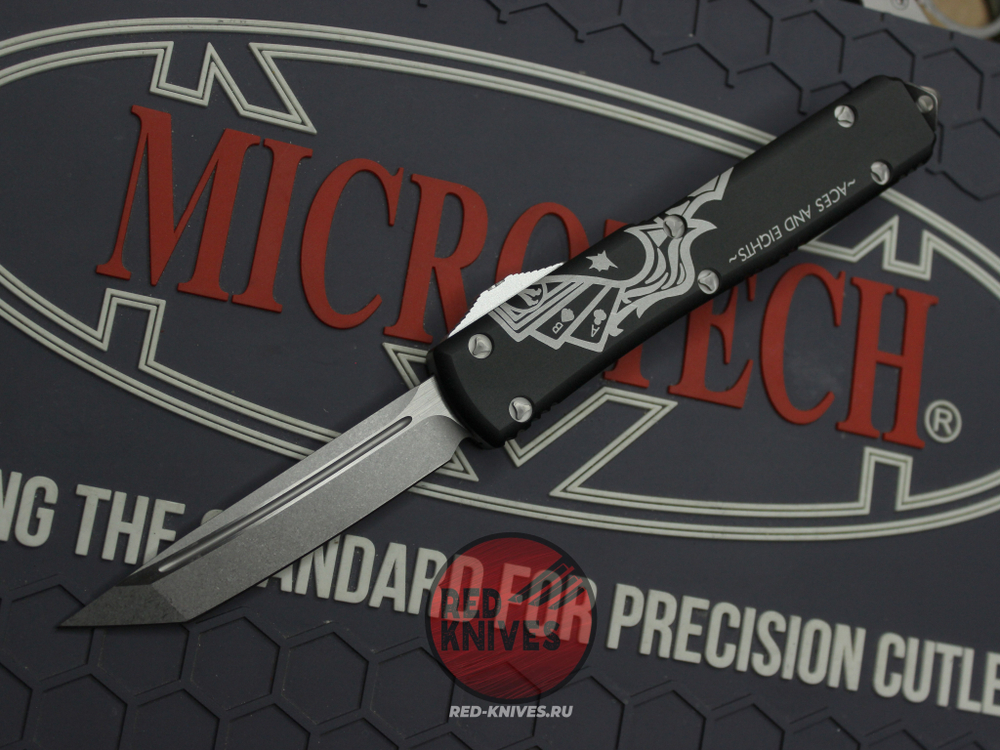 Нож Microtech Ultratech "Dead Man's Hand" T/E A+++ Tanto (Левый) - клинок апокалиптик
