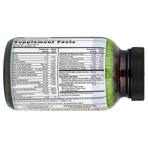 Irwin Naturals, Only One, Liquid-Gel Multi®, без железа, 60 желатиновых капсул