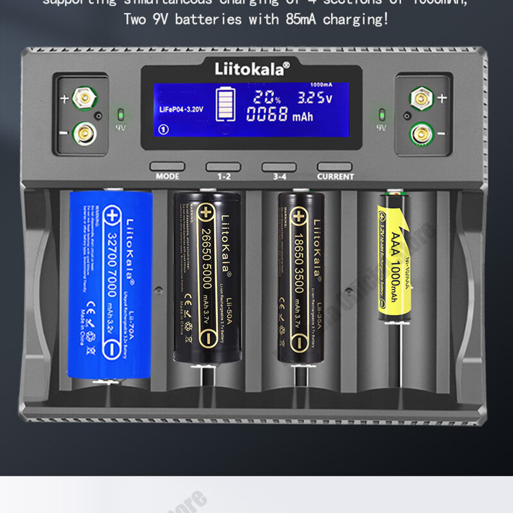 Зарядное устройство LiitoKala Lii-D4XL, для аккумуляторов Li-ion 21700/18650/14500 и других