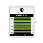 Бело-зеленые Омбре ресницы okolashes Fantasy MINI MIX - 6 линий