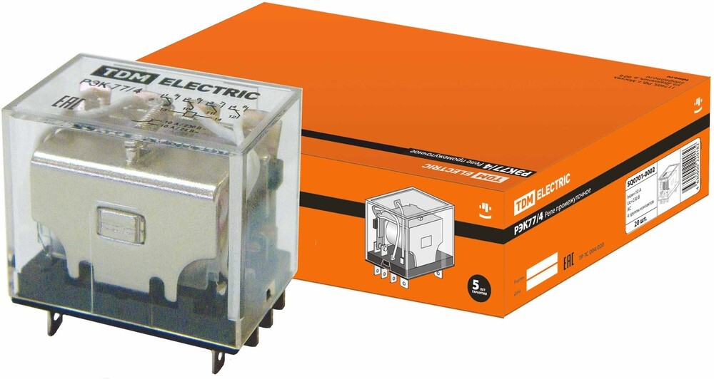 Реле промежуточное РЭК77/4 10А 230В АC TDM SQ0701-0002