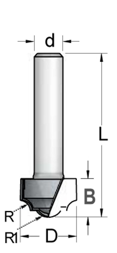 Фреза псевдофиленка классика R3,2 D19 B13 хвостовик 8_S RC05005 Фреза псевдофиленка классика R3,2 D19 B13 хвостовик 8_S RC05005