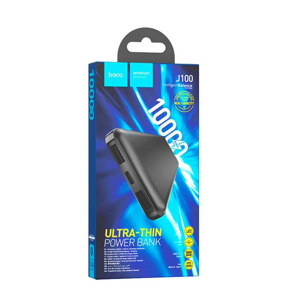Портативный аккумулятор Hoco J100, High, 10000mAh, Черный
