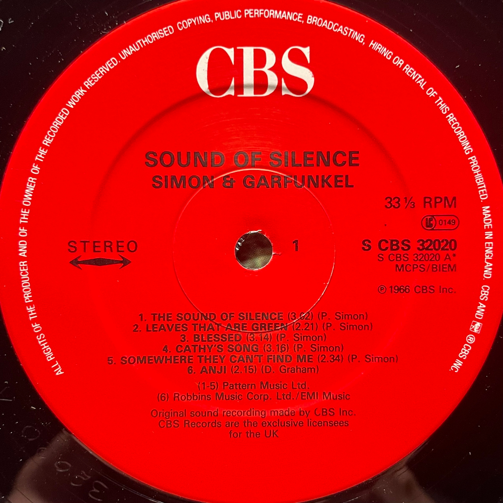 Simon & Garfunkel ‎– Sounds Of Silence (Англия)
