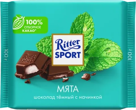 Шоколад Темный Мята Ritter Sport 50% 100г