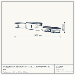Пьедестал овальный ТС-31 1820х800х380 мм — от 97 000 ₽