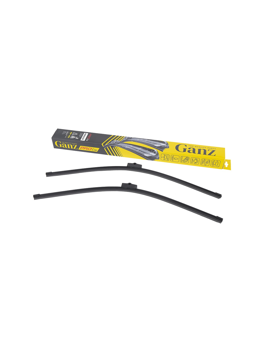 Щетка стеклоочистителя 600/600 мм бескаркасная комплект 2 шт MB VW T5 5/03-> GANZ PRO-LINE GIS01121