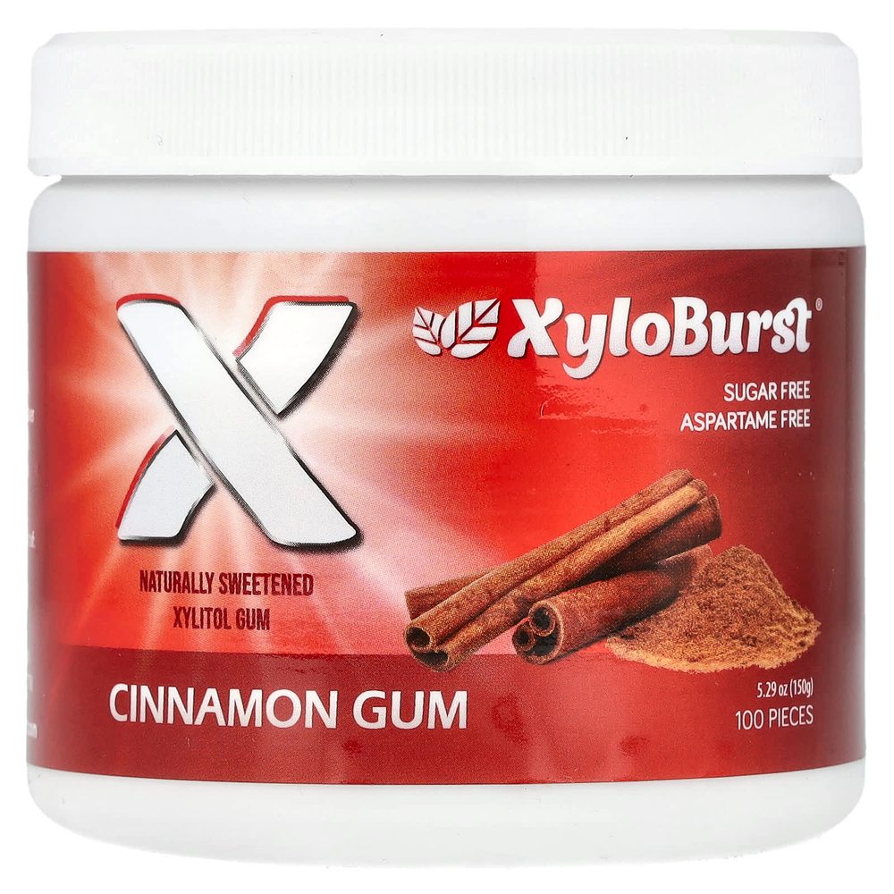 Xyloburst, ксилитоловая камедь, со вкусом корицы, 100 шт., 150 г (5,29 унции)
