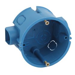 Коробка установочная ЭРА KUTS-68-45-blue синяя 68х45мм для твердых стен саморезы стыковочные узлы IP20 | Коробки монтажные установочные для твердых стен