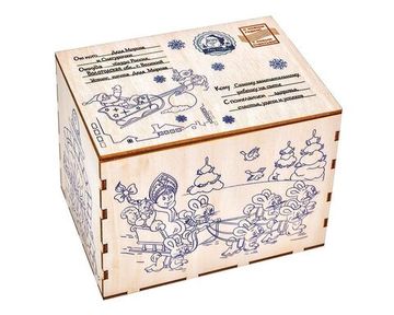Новогодняя коробка "Ящик", посылка от деда мороза